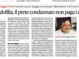 IL PRETE PEDOFILO NON RISARCISCE LE VITTIME: SU IL FATTO QUOTIDIANO l’articolo di ANGELA CAMUSO
