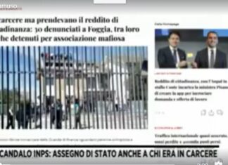 REDDITO DI CITTADINANZA A DETENUTI, ANCHE MAFIOSI: L’INPS NON CONTROLLA A CHI VANNO I SUSSIDI, Rete 4, di Angela Camuso per FUORI DAL CORO