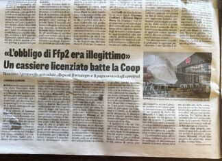 CASSIERE LICENZIATO PER MASCHERINA VINCE CAUSA CONTRO COOP, La Verità